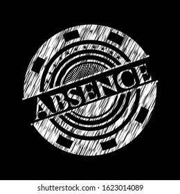Absence chalkboard emblem. Vector Illustration. Detailed.