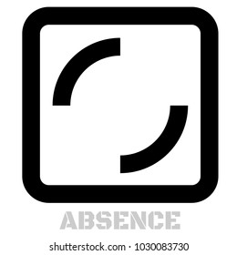 Absence conceptual graphic icon. Design language element, graphic sign.