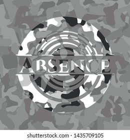 Absence grey camouflaged emblem. Vector Illustration.