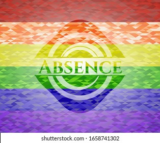 Absence lgbt colors emblem. Vector Illustration. Mosaic.