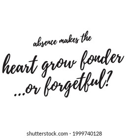 absence makes the heart grow louder or forgetful background inspirational positive quotes, motivational, typography, lettering design