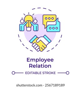 Absence management multi color concept icon. Control staff leaving in company. Operational HR purpose. Round shape line illustration. Abstract idea. Graphic design. Easy to use in brochure