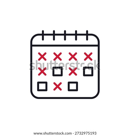 absence or poor attendance line icon with calendar