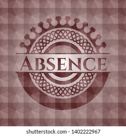 Absence red emblem with geometric pattern. Seamless.