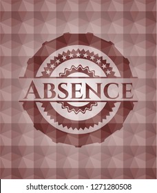 Absence red seamless polygonal badge.