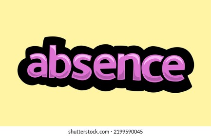 ABSENCE writing vector design on a yellow background very simple and very cool