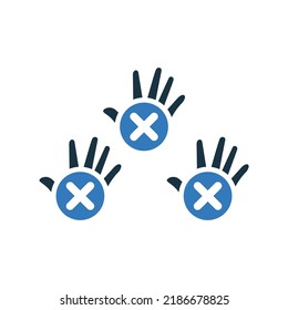 Absent, absenteeism, hand icon. Simple editable vector illustration.