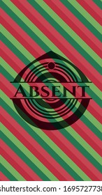 Absent christmas colors style emblem. Vector Illustration. Detailed.