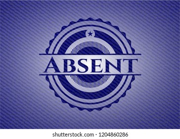 Absent emblem with jean texture