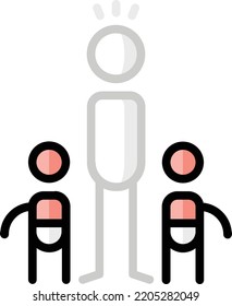absent father isolated design element stock illustration. Vector on a white background