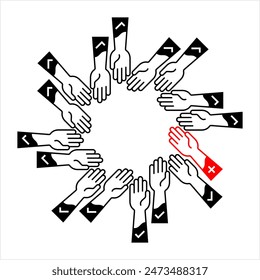 Icono ausente, Absentismo, Ilustración de Arte vectorial de ícono no presente