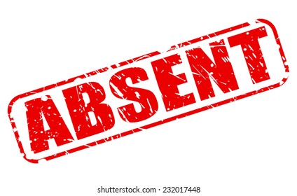 Absent red stamp text on white