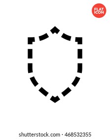 Absent shield Icon Flat Style Isolated Vector Illustration