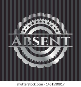 Absent silver shiny badge. Vector Illustration. Mosaic.
