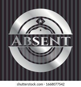 Absent silvery shiny emblem. Vector Illustration. Mosaic.