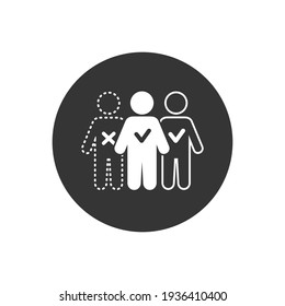 Ilustración vectorial ausente se puede utilizar para el concepto de icono de reunión, asistencia ausente