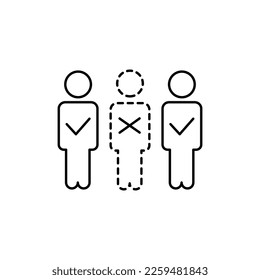 Absent Vector illustration can be used for topics attendance, absent, meeting line icon concept