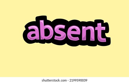 ABSENT writing vector design on a yellow