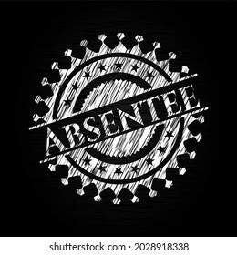 Absentee chalk emblem written on a blackboard. Vector Illustration. Detailed. 
