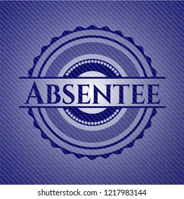Absentee emblem with jean background