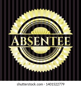 Absentee gold shiny emblem. Vector Illustration. Detailed.