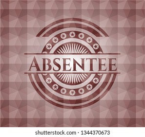 Absentee red seamless polygonal badge.