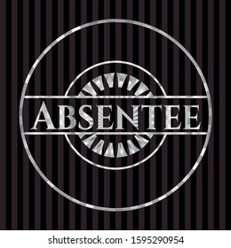 Absentee silver shiny emblem]. Vector Illustration. Mosaic.