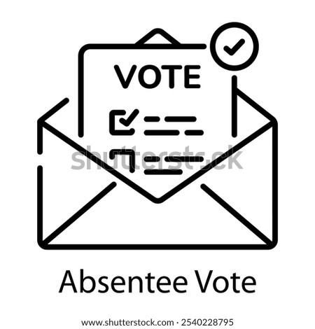 Absentee vote icon in line style 