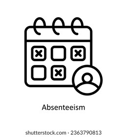 Absenteeism vector  outline Icon Design illustration. Human Resources Symbol on White background EPS 10 File 