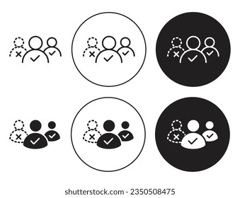 Absentees vector icon set. office employee absentees symbol. worker person missing sign in black color.