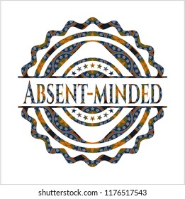 Absent-minded arabesque badge. arabic decoration.