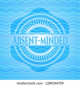 Absent-minded water representation badge background.