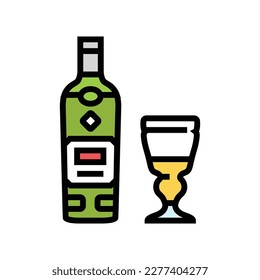 absinthe drink bottle color icon vector. absinthe drink bottle sign. isolated symbol illustration