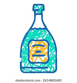 absinthe drink bottle doodle icon sketch vector. absinthe drink bottle sign. isolated symbol illustration