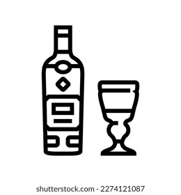 absinthe drink bottle line icon vector. absinthe drink bottle sign. isolated contour symbol black illustration