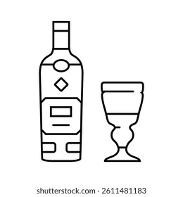 absinthe drink bottle line icon vector. absinthe drink bottle sign. isolated contour symbol black illustration