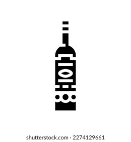 absinthe glass bottle glyph icon vector. absinthe glass bottle sign. isolated symbol illustration