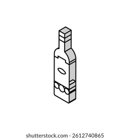 absinthe glass bottle isometric icon vector. absinthe glass bottle sign. isolated symbol illustration