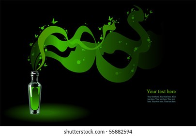 Absinthe Green Fairy. Smoke from the battle.