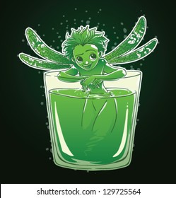 Absinthe Green Fairy, vector