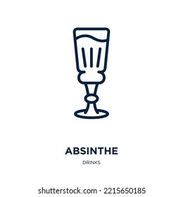 absinthe icon from drinks collection. Thin linear absinthe, cognac, alcohol outline icon isolated on white background. Line vector absinthe sign, symbol for web and mobile