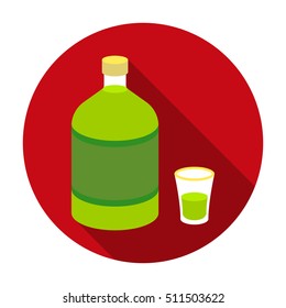 Absinthe icon in flat style isolated on white background. Alcohol symbol stock vector illustration.