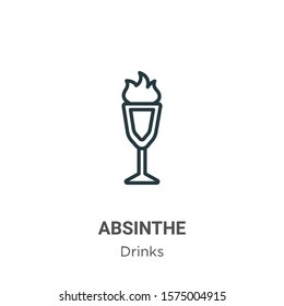Absinthe outline vector icon. Thin line black absinthe icon, flat vector simple element illustration from editable drinks concept isolated on white background