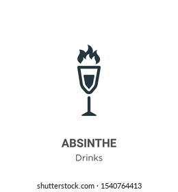 Absinthe vector icon on white background. Flat vector absinthe icon symbol sign from modern drinks collection for mobile concept and web apps design.