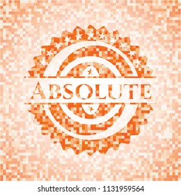 Absolute abstract orange mosaic emblem