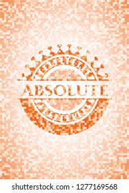 Absolute abstract orange mosaic emblem