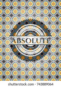 Absolute arabesque emblem background. arabic decoration.