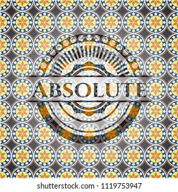 Absolute arabesque style badge. arabic decoration.