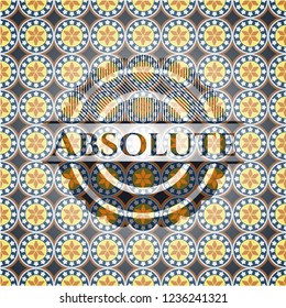 Absolute arabesque style badge. arabic decoration.