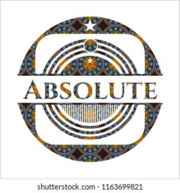 Absolute arabesque style emblem. arabic decoration.